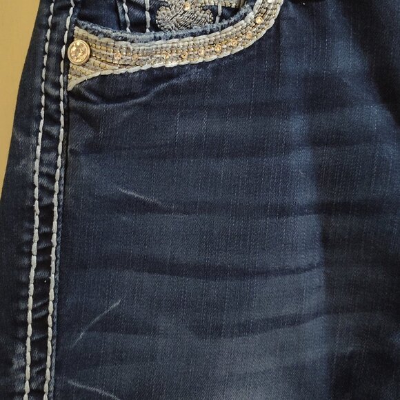 Rock Revival sz 26 "Sherry" Crystal Rhinestone Style E8439MB8R Embellished Jeans - Picture 10 of 11